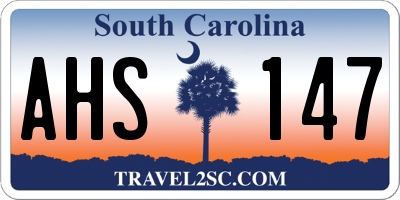 SC license plate AHS147