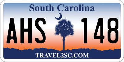 SC license plate AHS148