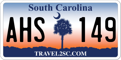 SC license plate AHS149
