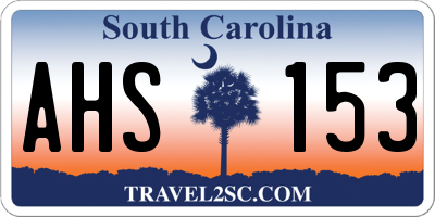 SC license plate AHS153