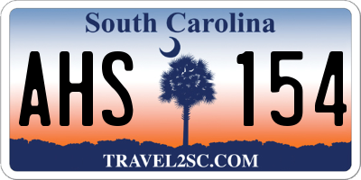 SC license plate AHS154