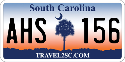 SC license plate AHS156