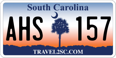 SC license plate AHS157
