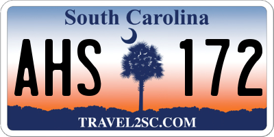 SC license plate AHS172
