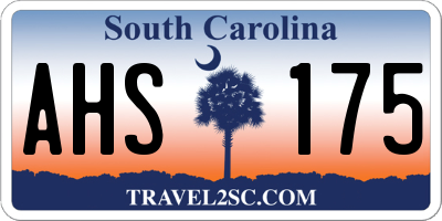 SC license plate AHS175