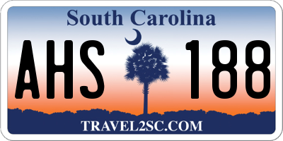 SC license plate AHS188