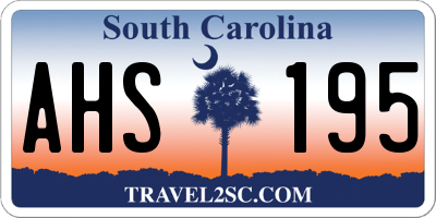 SC license plate AHS195