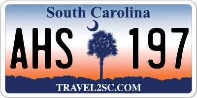SC license plate AHS197
