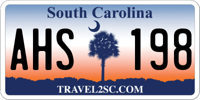 SC license plate AHS198
