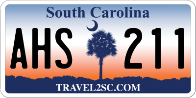 SC license plate AHS211