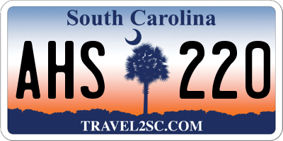 SC license plate AHS220