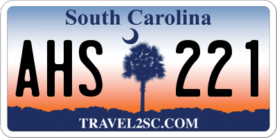SC license plate AHS221