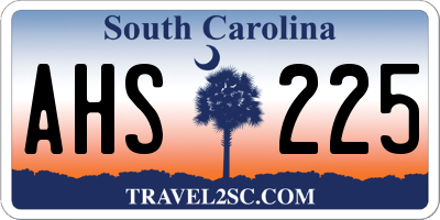 SC license plate AHS225