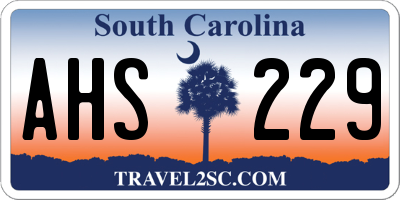 SC license plate AHS229