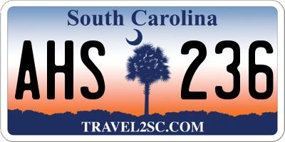 SC license plate AHS236