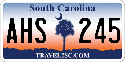 SC license plate AHS245