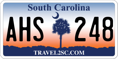 SC license plate AHS248