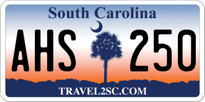 SC license plate AHS250