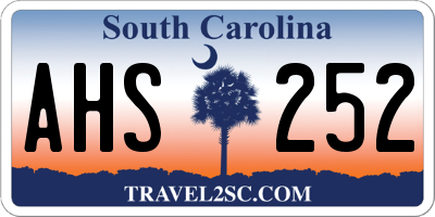 SC license plate AHS252