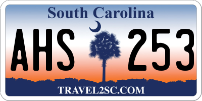 SC license plate AHS253