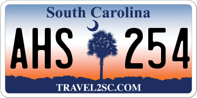 SC license plate AHS254