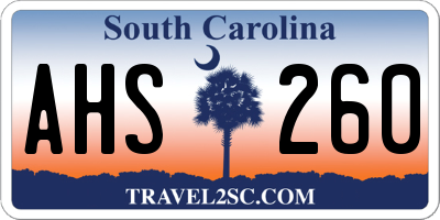 SC license plate AHS260
