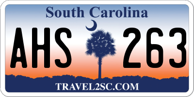 SC license plate AHS263