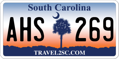 SC license plate AHS269