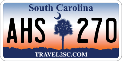 SC license plate AHS270