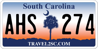 SC license plate AHS274