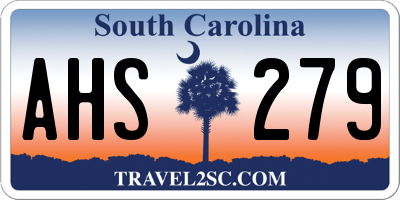 SC license plate AHS279