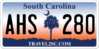 SC license plate AHS280