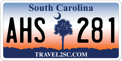 SC license plate AHS281