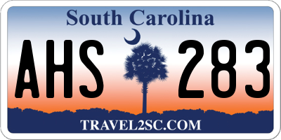 SC license plate AHS283