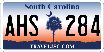 SC license plate AHS284