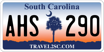 SC license plate AHS290