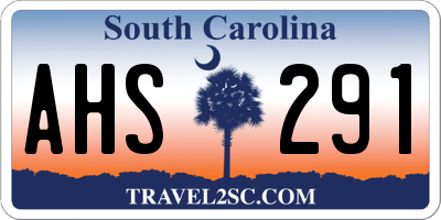 SC license plate AHS291