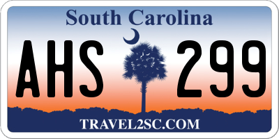 SC license plate AHS299