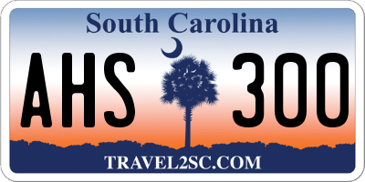 SC license plate AHS300