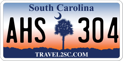 SC license plate AHS304