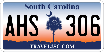 SC license plate AHS306