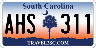 SC license plate AHS311