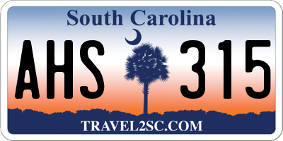 SC license plate AHS315