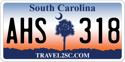 SC license plate AHS318