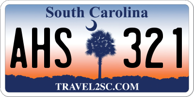 SC license plate AHS321