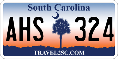 SC license plate AHS324