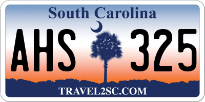 SC license plate AHS325