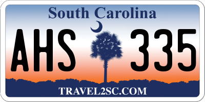 SC license plate AHS335