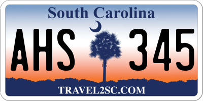 SC license plate AHS345