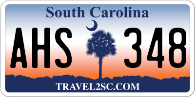 SC license plate AHS348